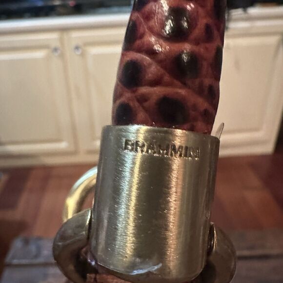 Brahmin Elisa Satchel Shoulder Bag Handbag Large Leather Removable Strap - Picture 4 of 9